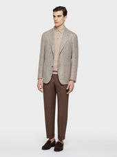 Giacca Butterfly In Lana Seta E Lino Beige