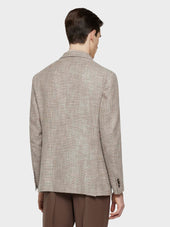 Giacca Butterfly In Lana Seta E Lino Beige