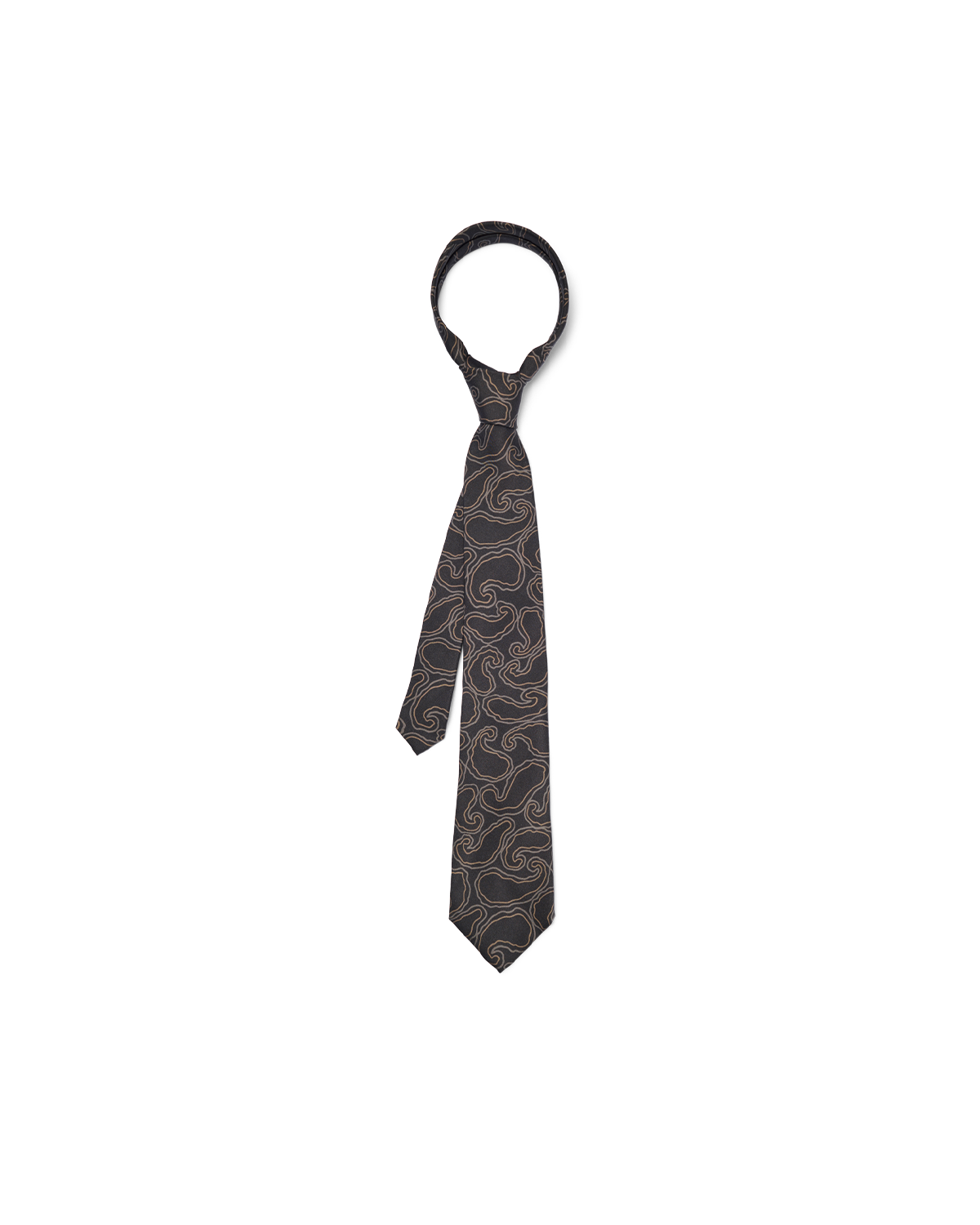 Hand Drawn Paisley Tie Grey