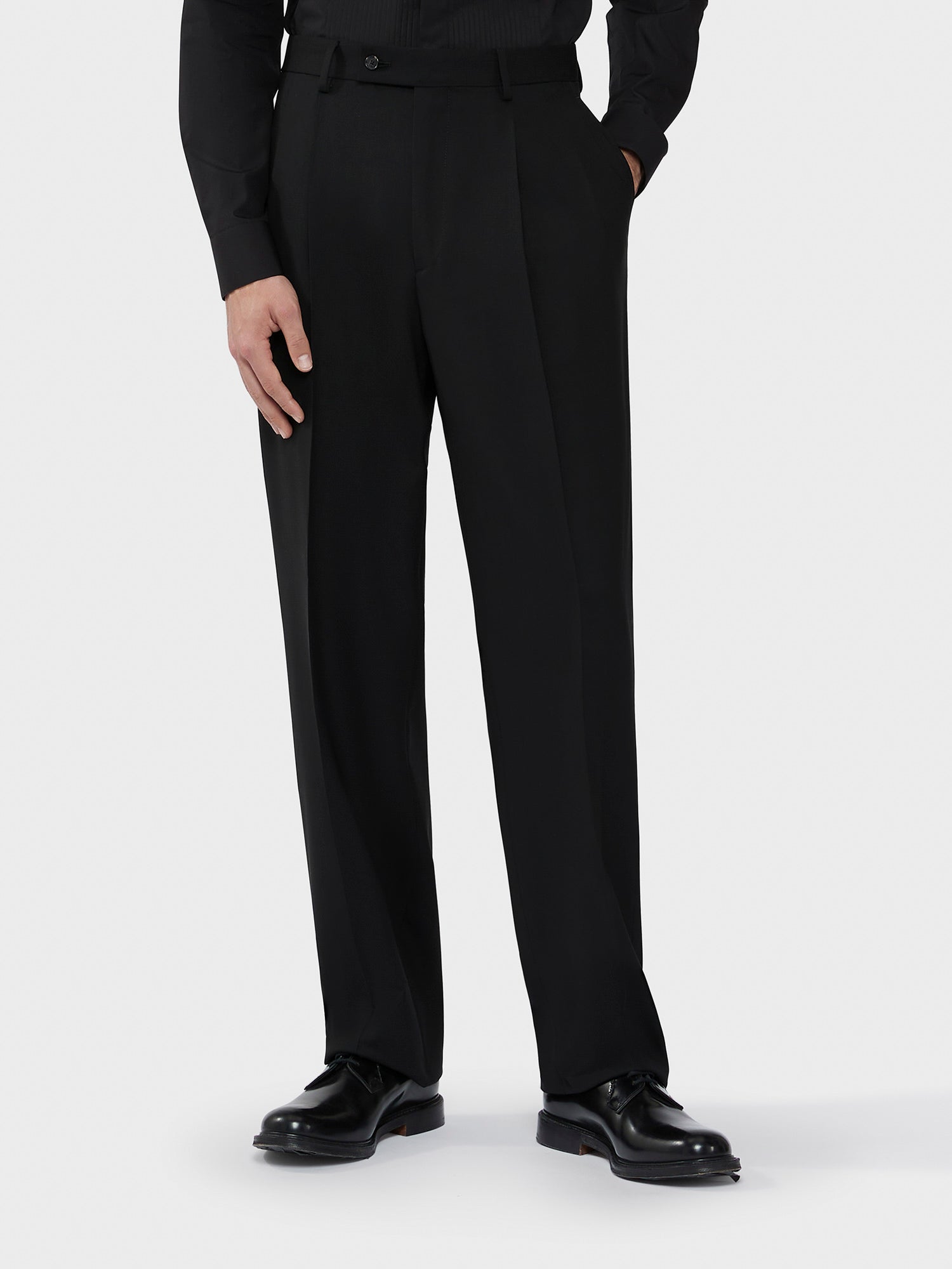 Pantalone In Tropical Di Lana Nero Houdini