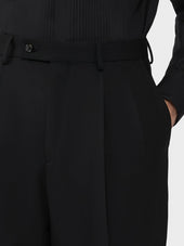 Pantalone In Tropical Di Lana Nero Houdini