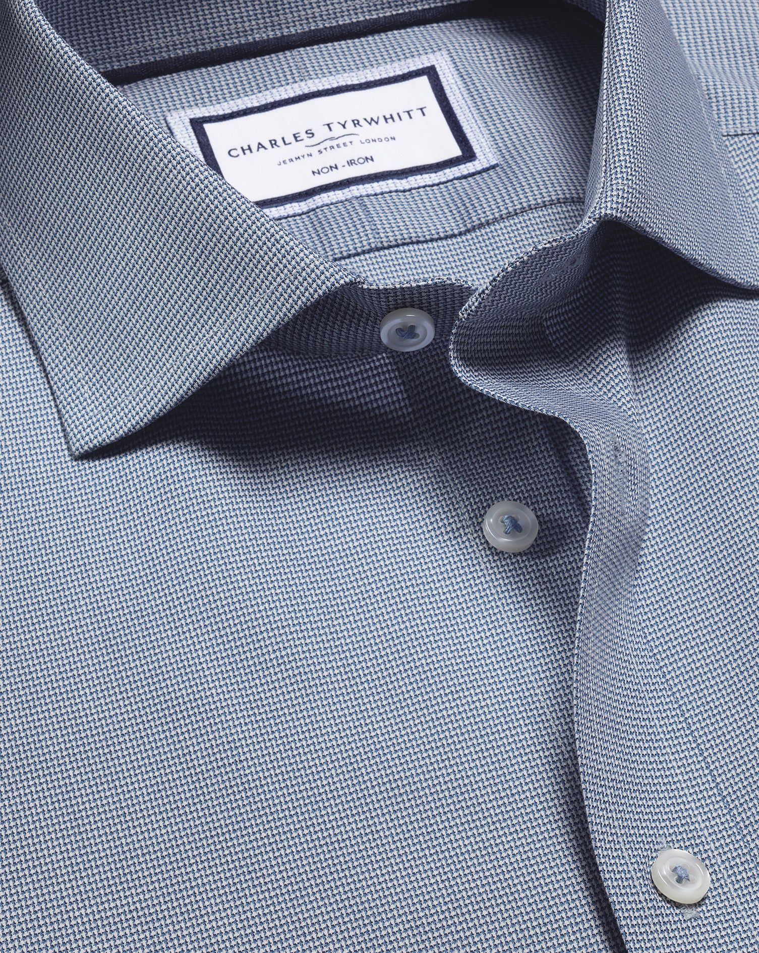 Non Iron Westminster Weave Shirt Blue