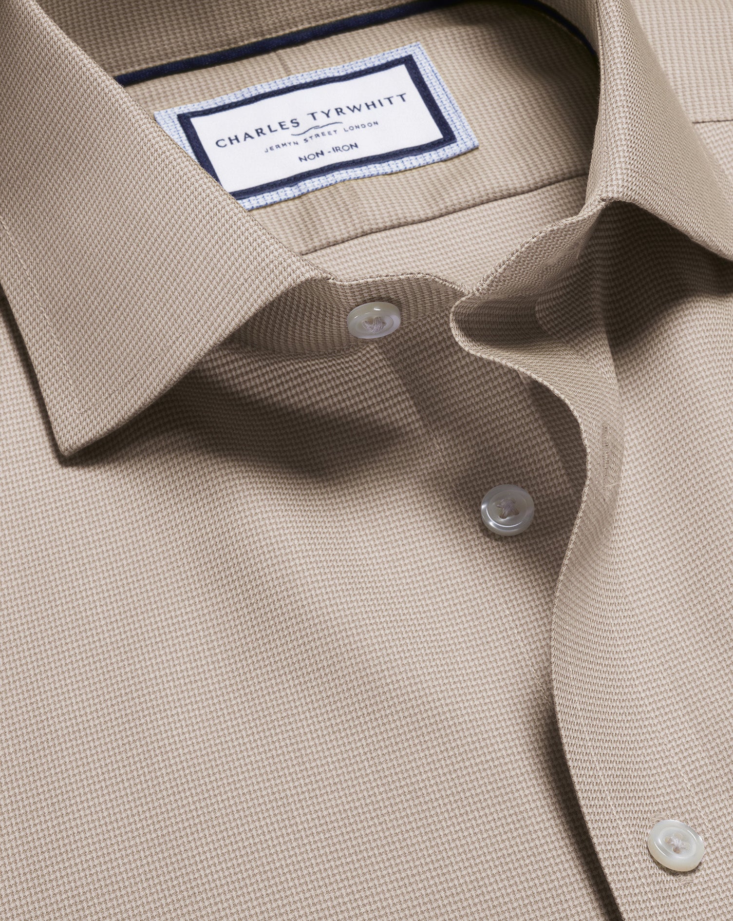 Non Iron Westminster Weave Shirt Mocha Brown