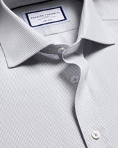 Non-Iron Stretch Burlington Weave Shirt - Silver Grey