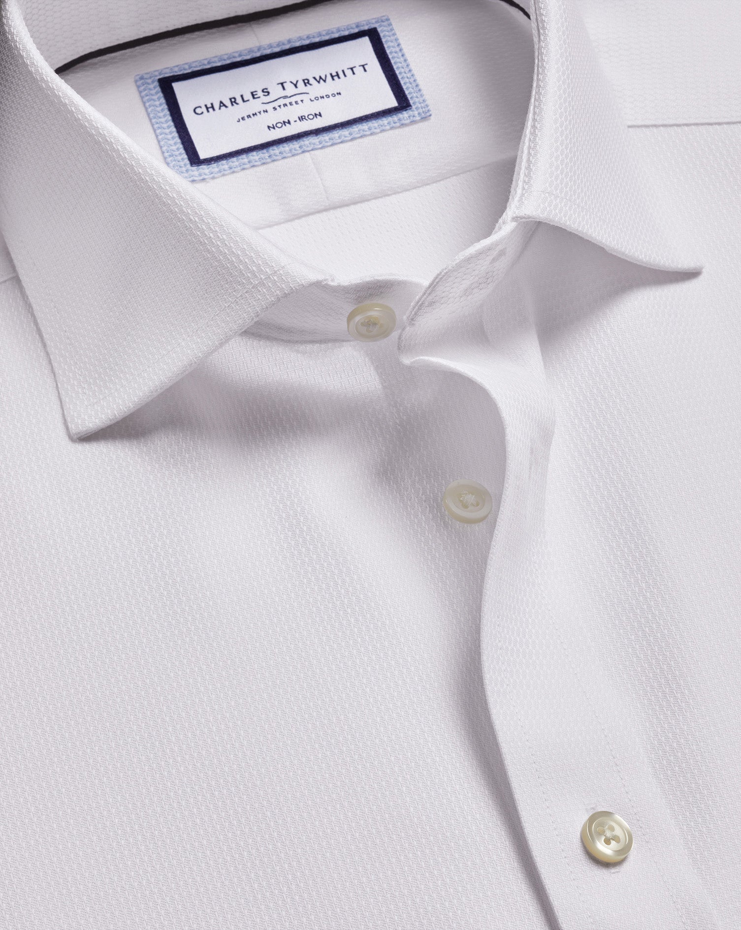 Non-Iron Stretch Burlington Weave Shirt - White