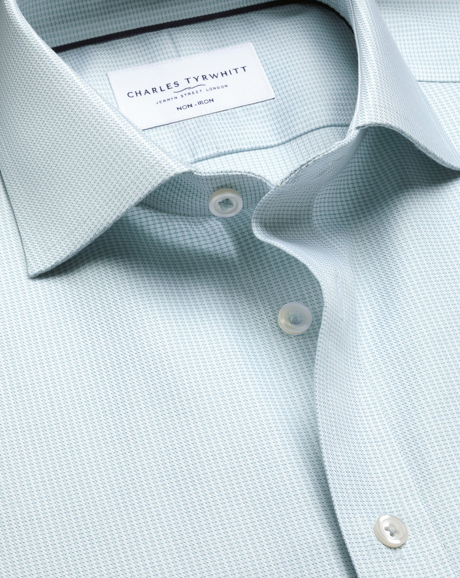 Shirt à tissage Greenwich extensible sans repassage – Vert d'eau