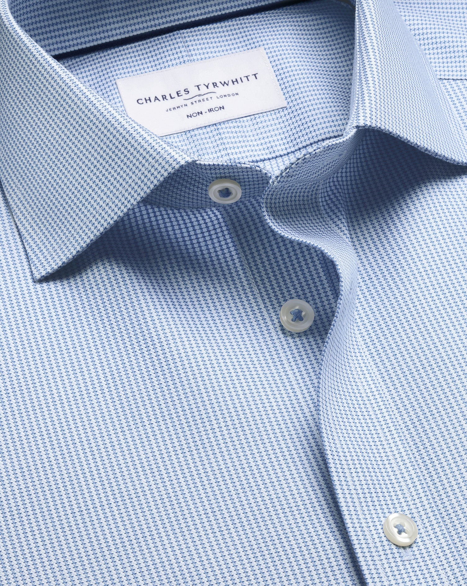 Shirt à tissage Greenwich extensible sans repassage – Bleu indigo