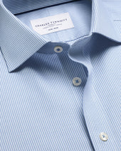 Shirt à tissage Greenwich extensible sans repassage – Bleu indigo