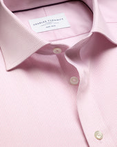 Shirt à rayures et tissage Greenwich extensible sans repassage – Rose