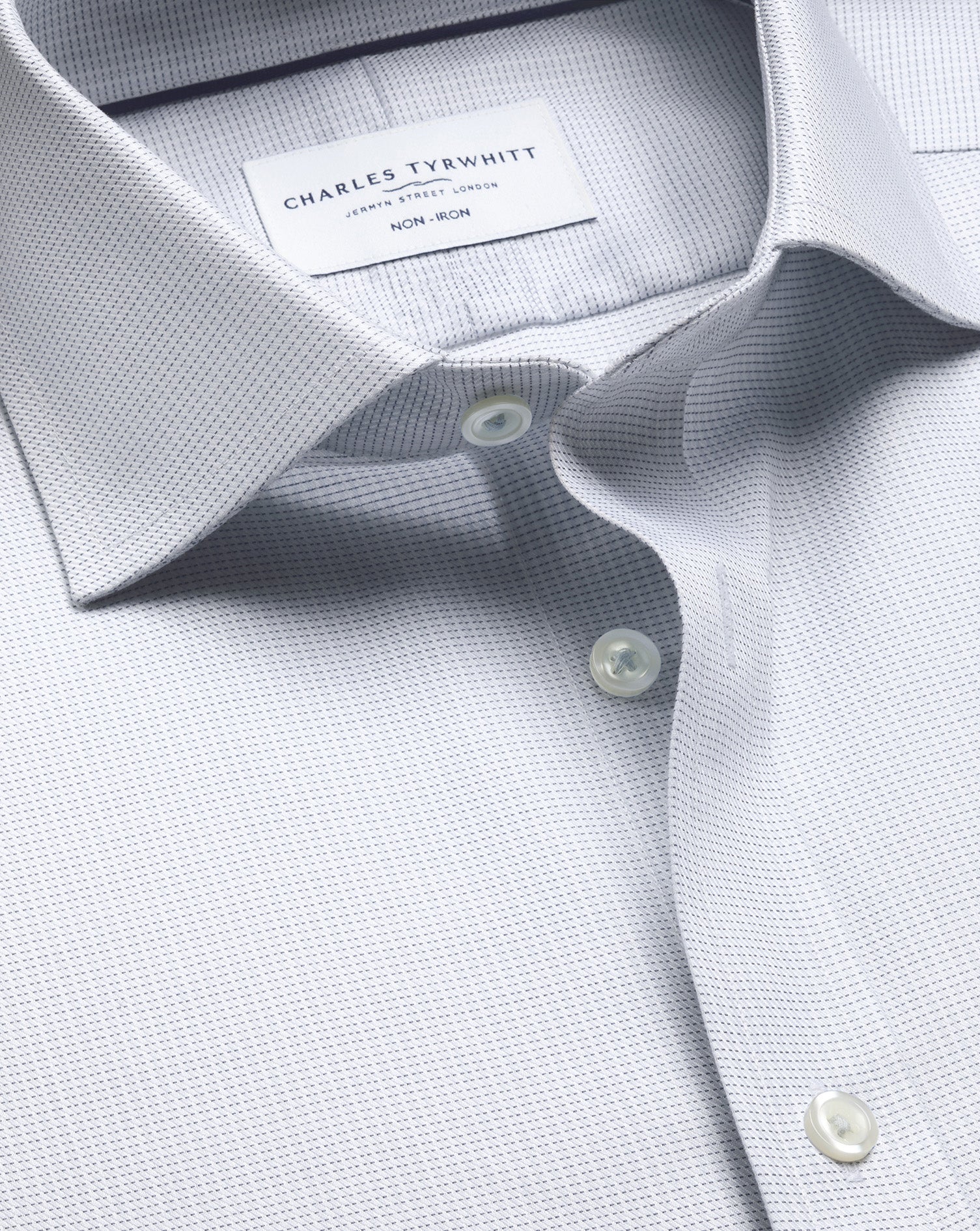 Non-Iron Stretch Greenwich Weave Shirt – Grey