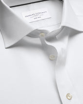 Chemise à tissage Greenwich extensible sans repassage – Blanc