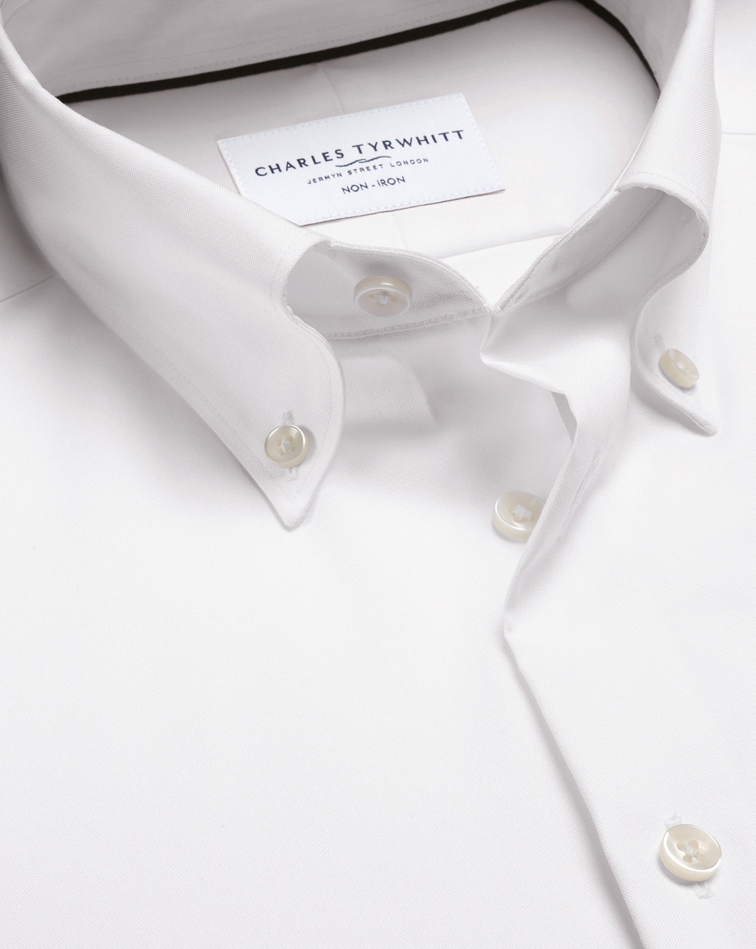 Non-Iron Stretch Pinpoint Oxford Shirt - White