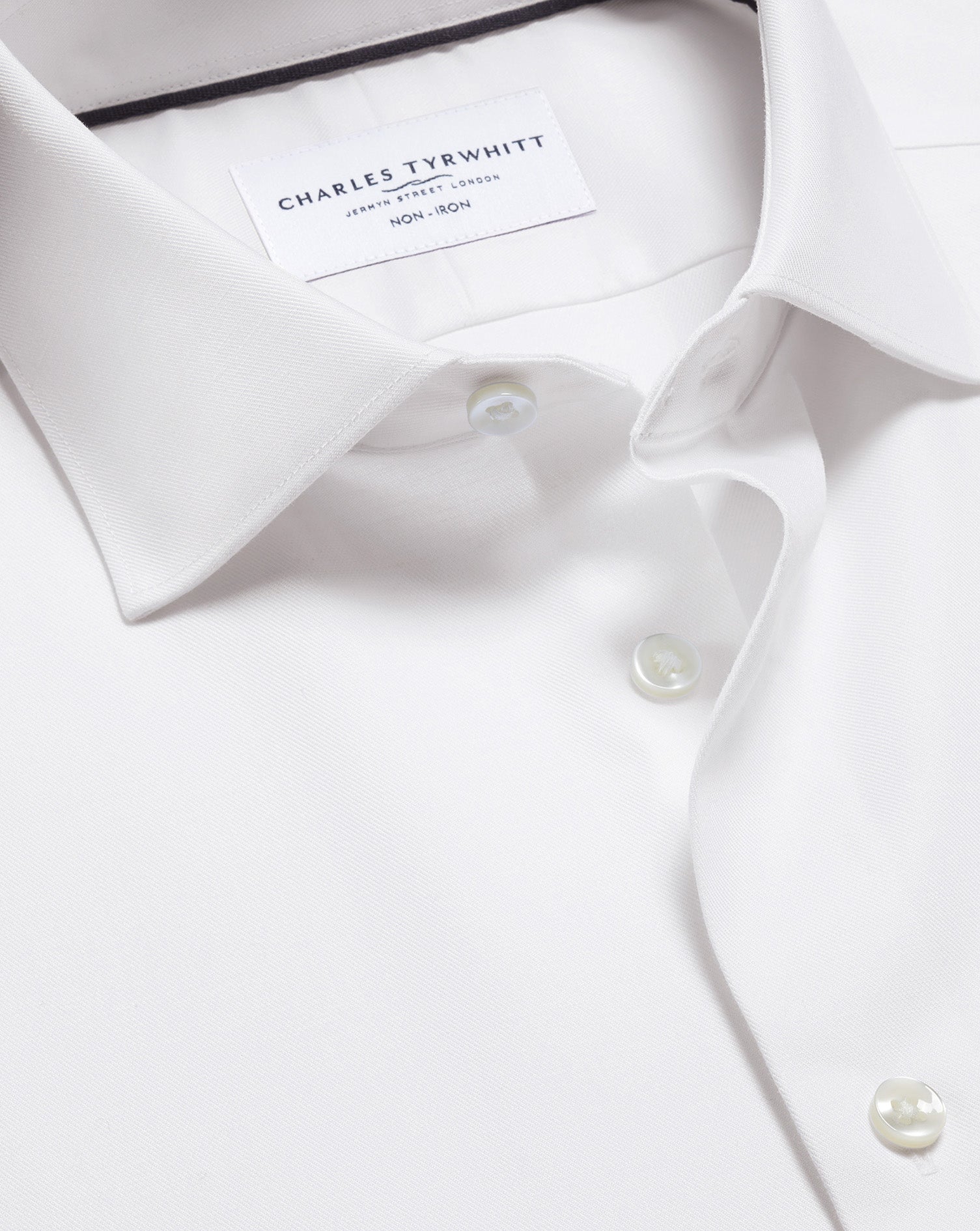 Non-Iron Cotton Linen Shirt - White