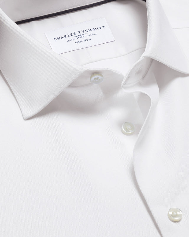 Non-Iron Cotton Linen Shirt - White