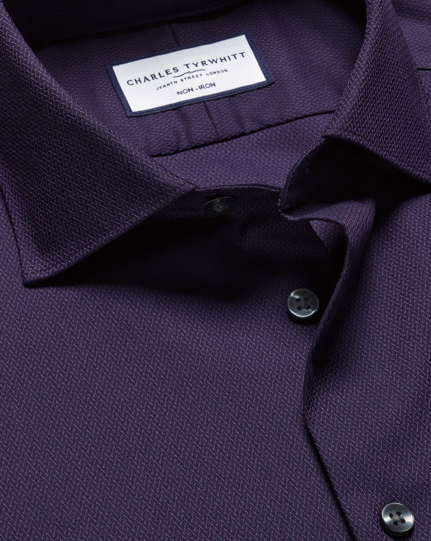 Non Iron Stretch Texture Shirt Purple
