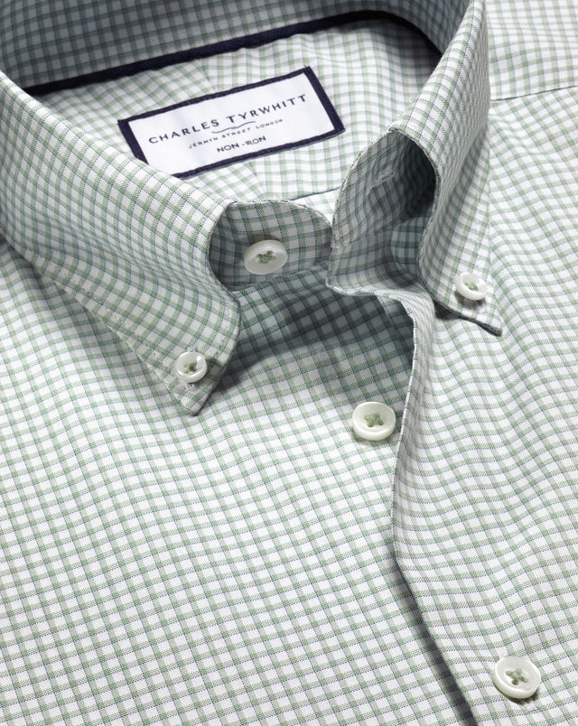 Non-Iron Oxford Check Shirt - Green