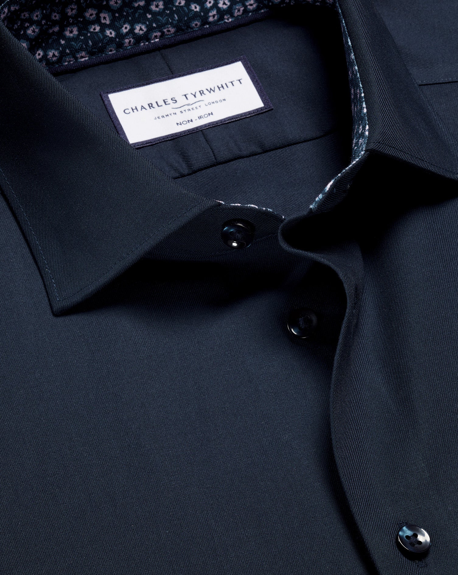 Non Iron Stretch Printed Trim Shirt