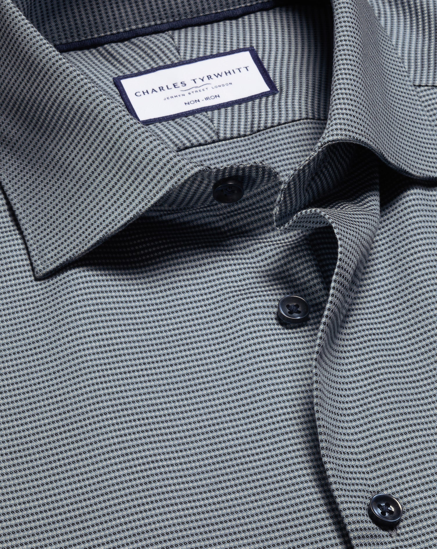 Non-Iron Stretch Texture Shirt - Charcoal Gray