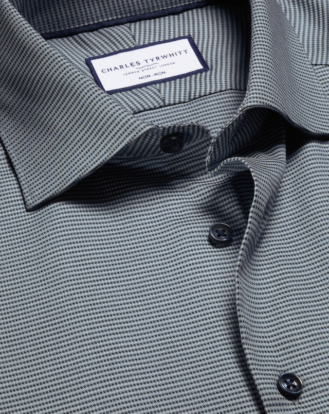 Non-Iron Stretch Texture Shirt - Charcoal Gray