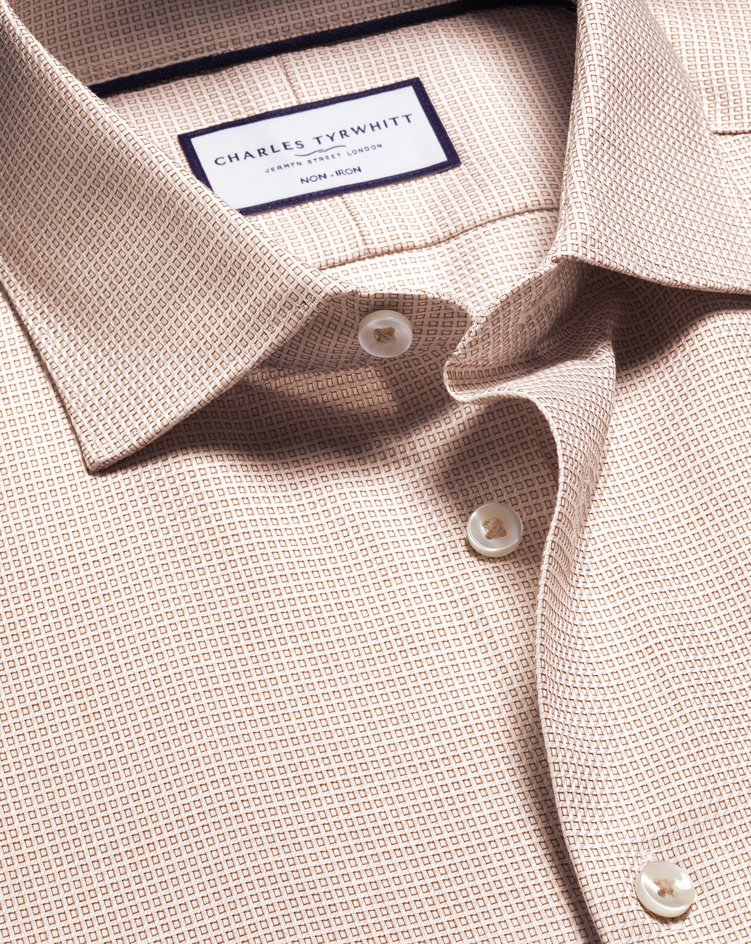 Non Iron Stretch Texure Square Shirt