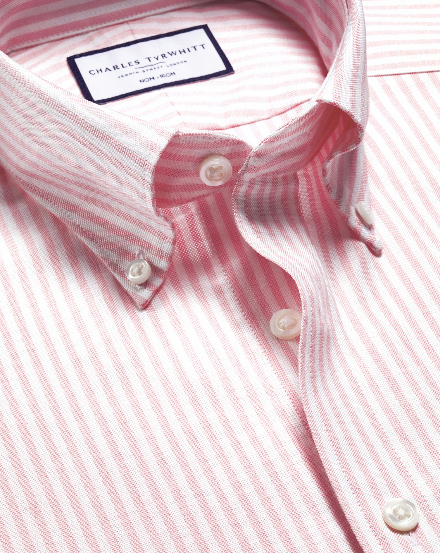 Non Iron Stretch Oxford Stripe Shirt Light