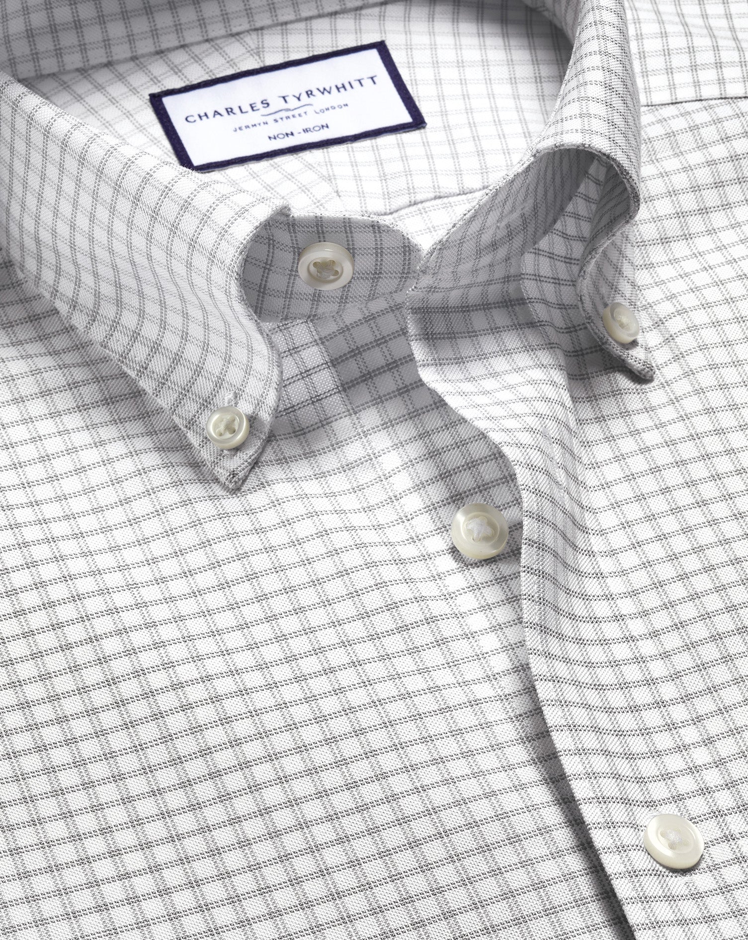 Non Iron Stretch Oxford Shirt Grey