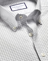 Non-Iron Stretch Oxford Shirt - Silver Grey