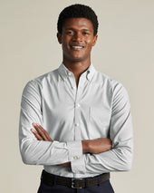 Non Iron Stretch Oxford Shirt Grey