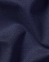 Non Iron Cotton Linen Short Sleeve Shirt Ink Blue
