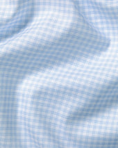 Non Iron Cotton Linen Check Short Sleeve Shirt