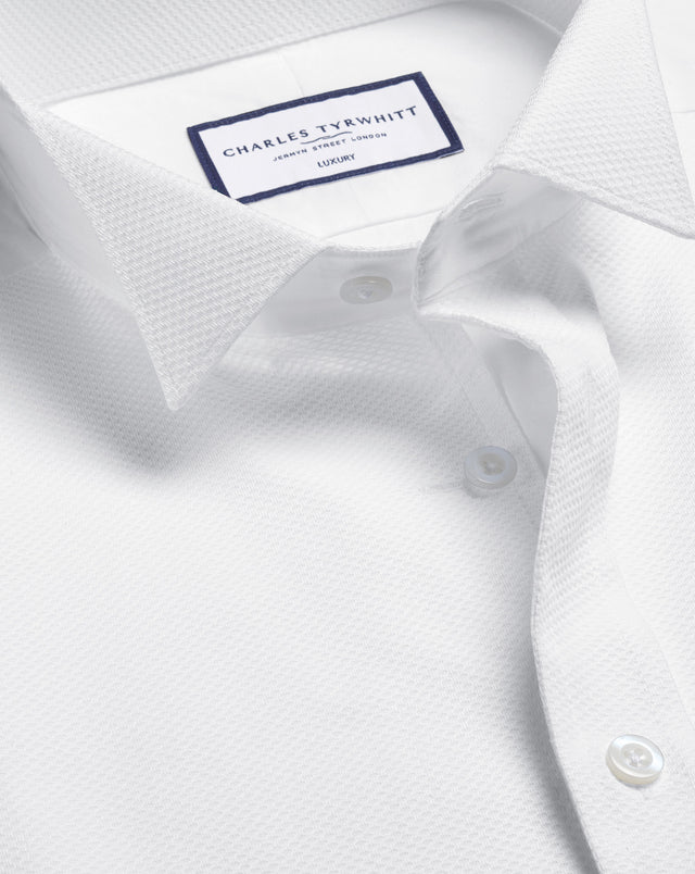 Marcella Bib Tuxedo Shirt - White