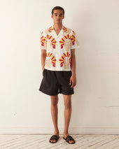Foliage Appliqu Short Sleeve Shirt