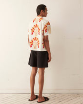 Foliage Appliqu Short Sleeve Shirt