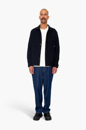 Anniversary Patch Overshirt Ash Navy Brushed Twill