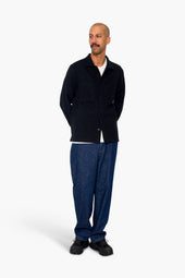 Anniversary Patch Overshirt Ash Navy Brushed Twill