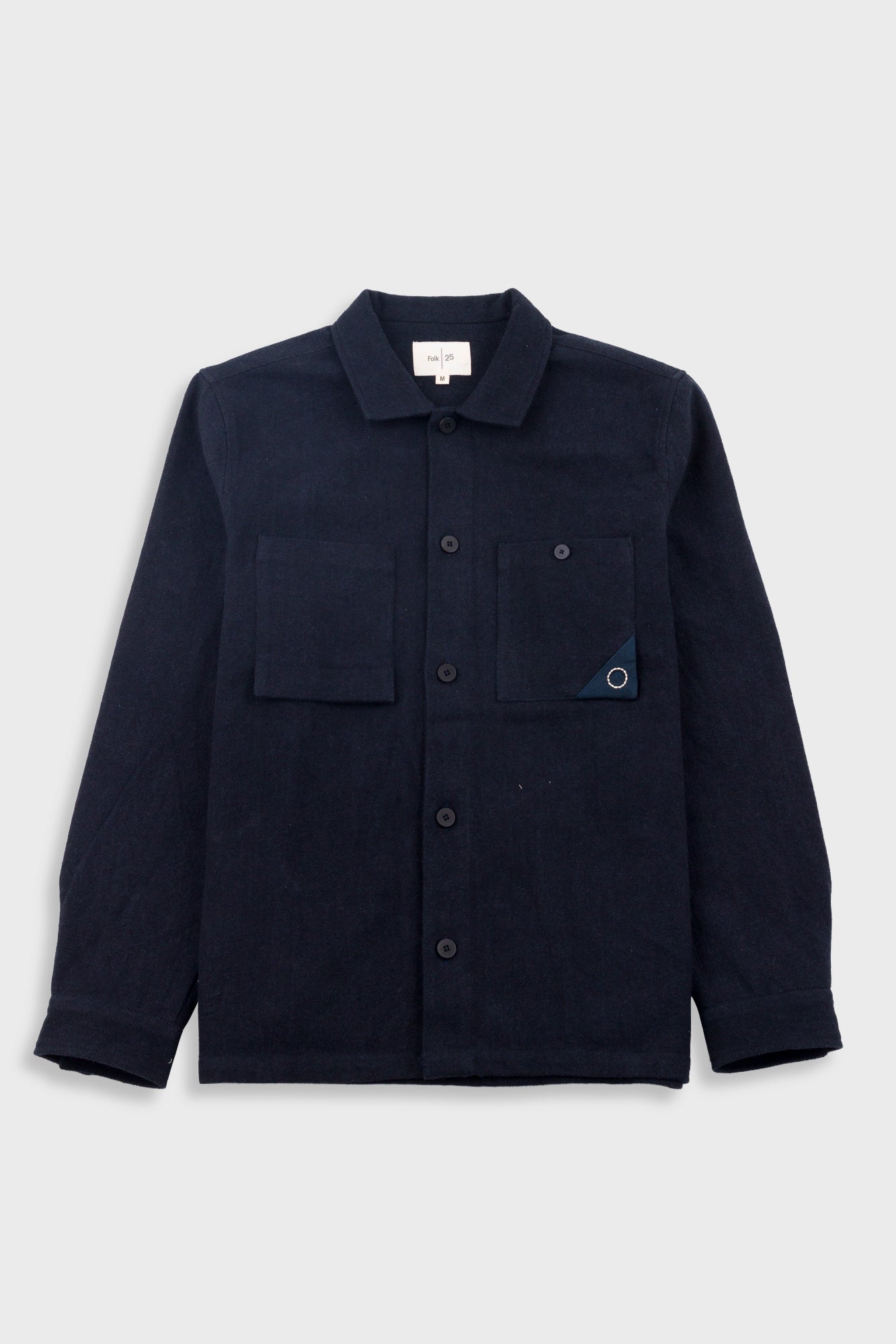 Anniversary Patch Overshirt Ash Navy Brushed Twill