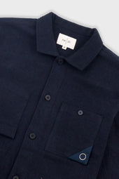 Anniversary Patch Overshirt Ash Navy Brushed Twill