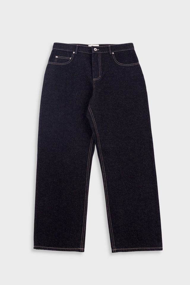 Barrel Leg Trouser - Black Denim