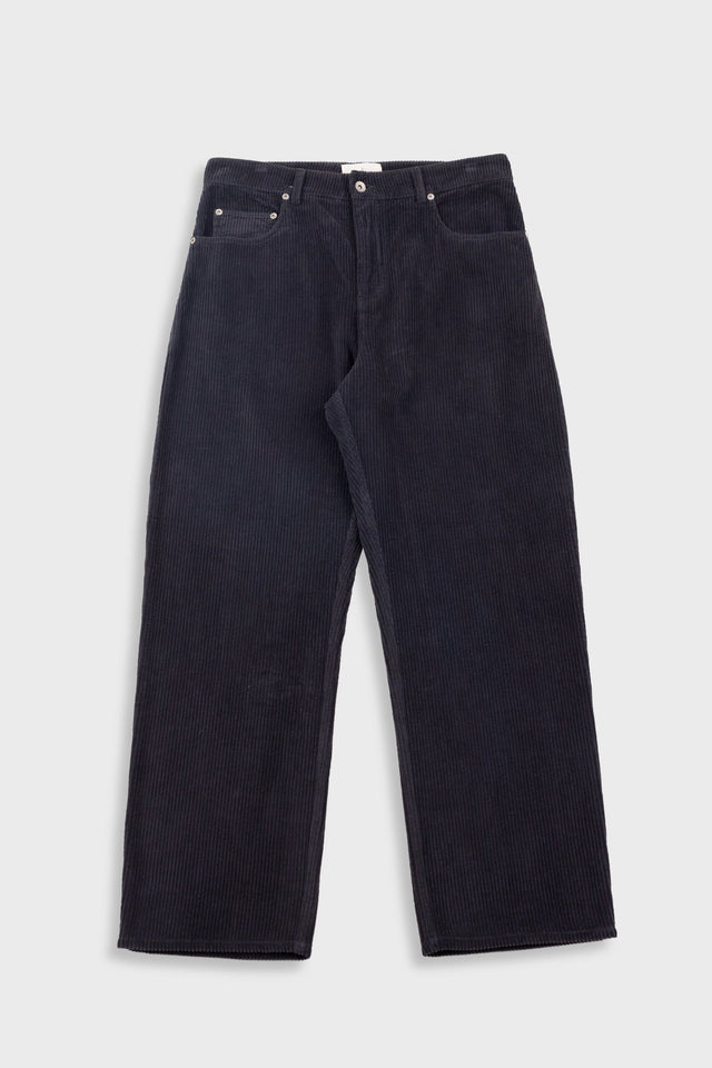 Barrel Leg Trouser - Smoke Grey Chunky Cord