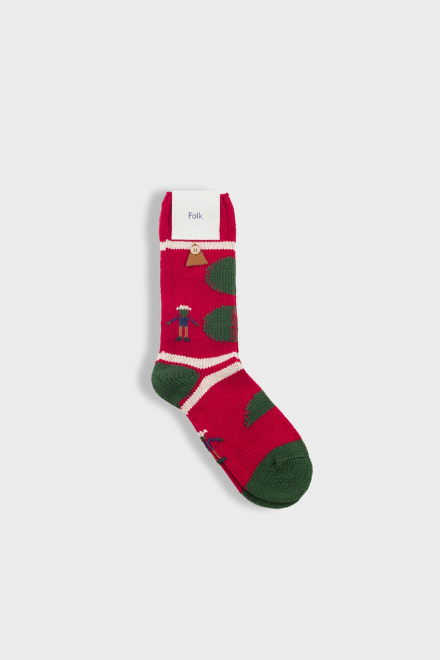 Chunky Wool People Socks - Red