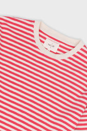 Classic Striped T Shirt Raspberry Stripe