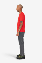 Contrast Sleeve T Shirt Crimson