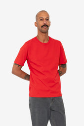 Contrast Sleeve T Shirt Crimson
