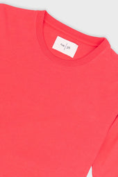 Contrast Sleeve T Shirt Raspberry