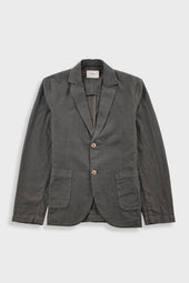 Cotton Linen Blazer - Dark Sage