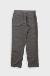 Fixed Waistband Cotton Linen Trouser Dark