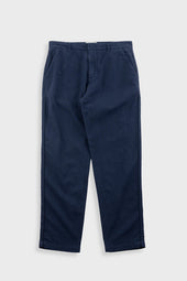 Fixed Waistband Cotton Linen Trouser - Dark Navy