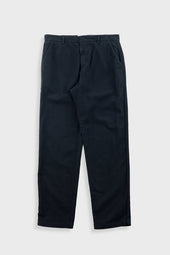 Fixed Waistband Cotton Linen Trouser - Soft Black