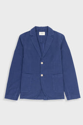 Cotton Linen Blazer - Deep Blue