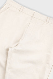 Fixed Waistband Cotton Linen Trouser Natural Linen Canvas